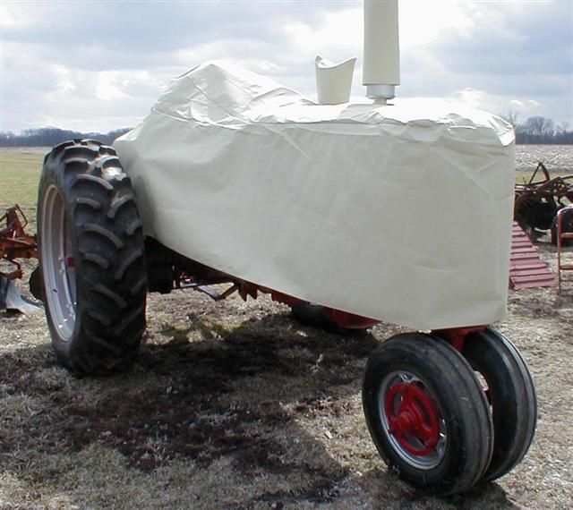 Cloth tractor covers to protect your paint from bird droppings and the sun.
